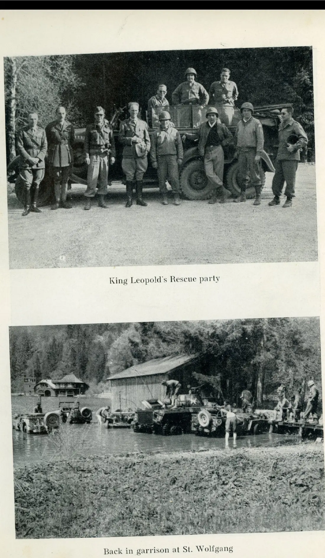 A group of soldiers posed by a vehicle — the party that rescued King Leopold of Belgium
